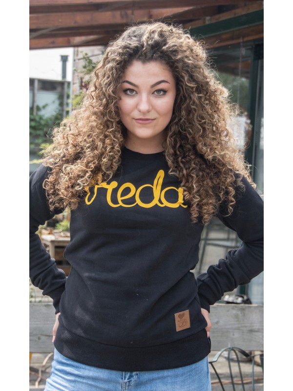 Sweater zwart | Breda geel