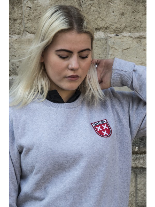 Sweater Grijs | Embleem Breda Rood